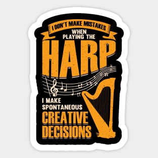 Funny Harp Player Music Musician Harpist Gift Sticker